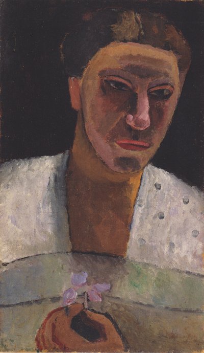 Meia retrato de Lee Hoetger com flor de Paula Modersohn-Becker